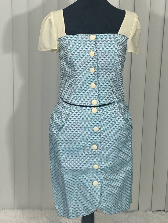 ALICE’S PIG Brooke’s Bavaria Polka Dot Button-Front Pencil Skirt Set Pastel Blue - Picture 3 of 12